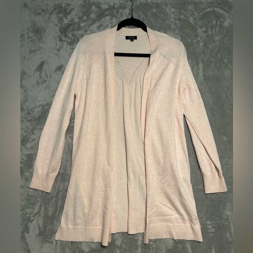 Verve Ami Long Line Cardigan Women’s Medium Pink Open Front Side Slit